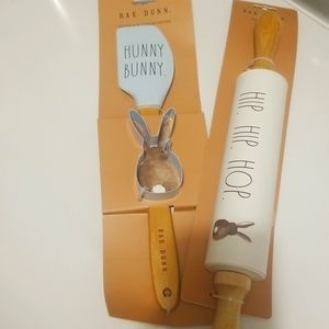 Rae Dunn Bunny Rolling Pin, Spatula & Cookie Cutter